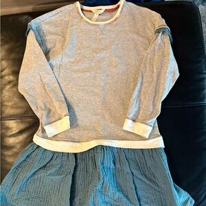 Matilda Jane Heather Gray and Teal Dress - Size 12